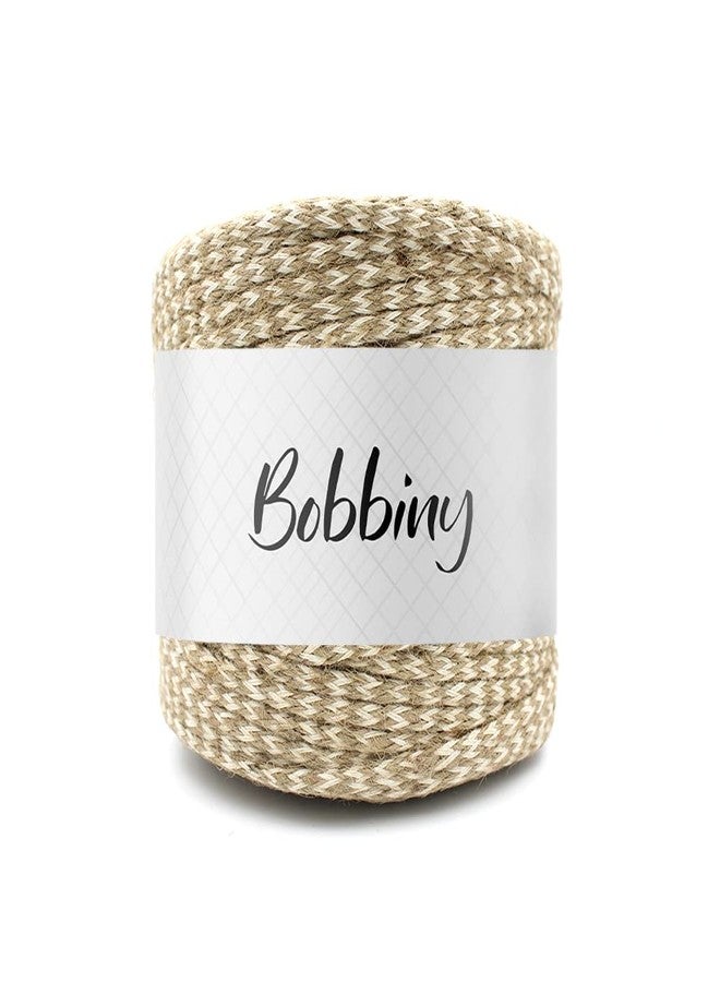 Bobbiny Natural Round Braided Jute Twine Rope Linen Twine Rustic String Cord Rope DIY Rope Party Wedding Gift Wrapping Cords Thread and Other Projects | White Mix | 4mm, 100 Meters - Image 1